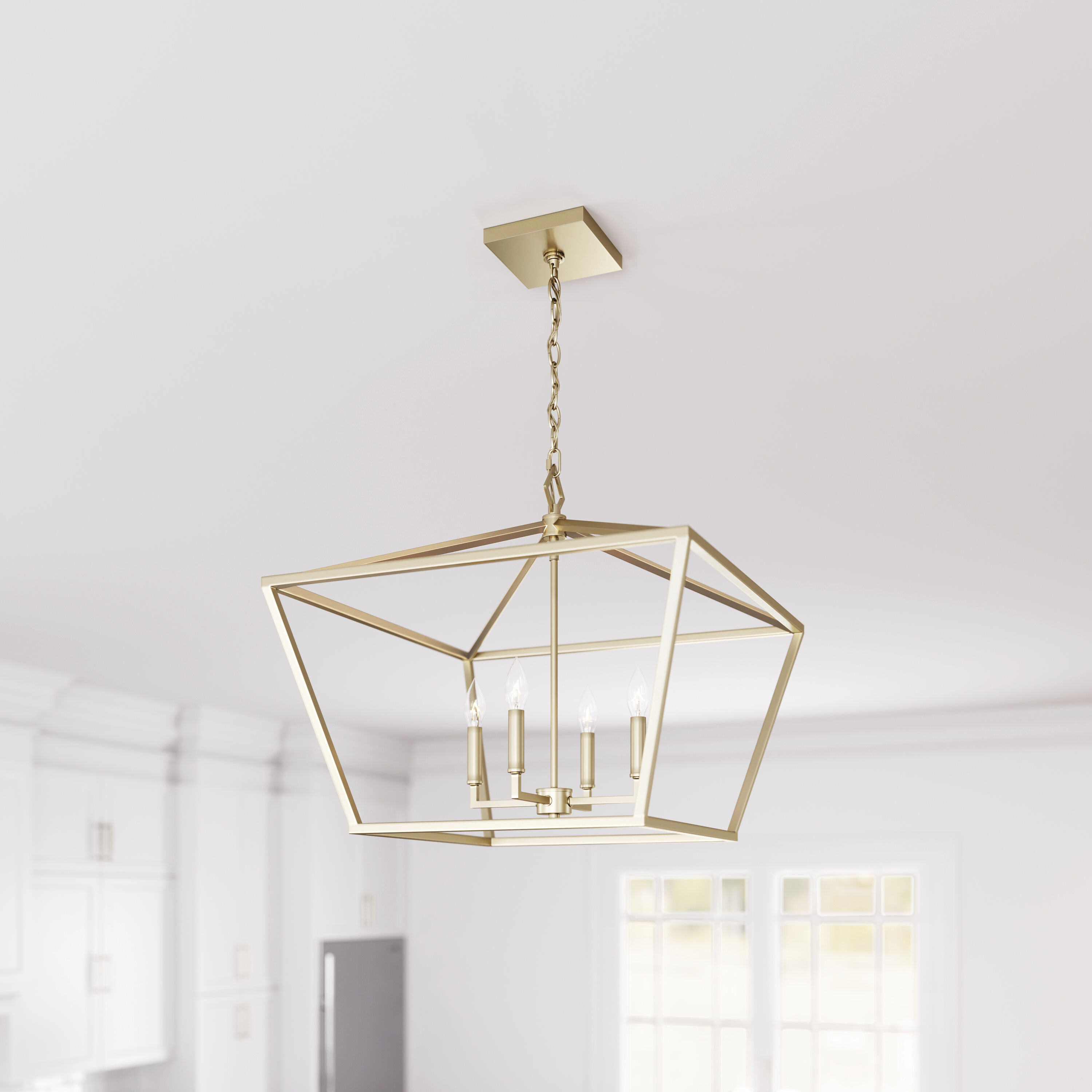 Corona 4 Light 23 inch Modern Gold Pendant Ceiling Light